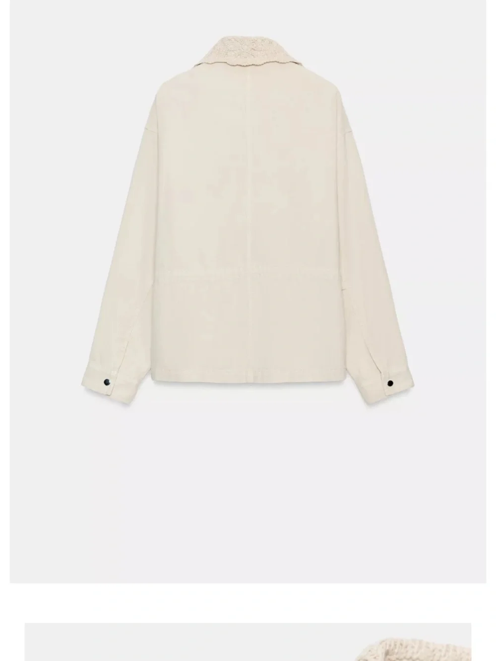 NWT. Zara crochet collar safari jacket